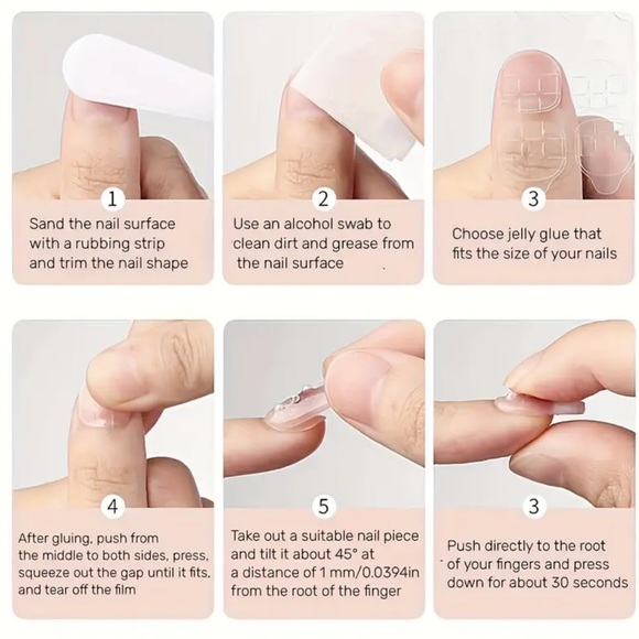 NWOT~ Full cover press on nails, set of 24 count. Includes nail glue - Picture 2 of 9